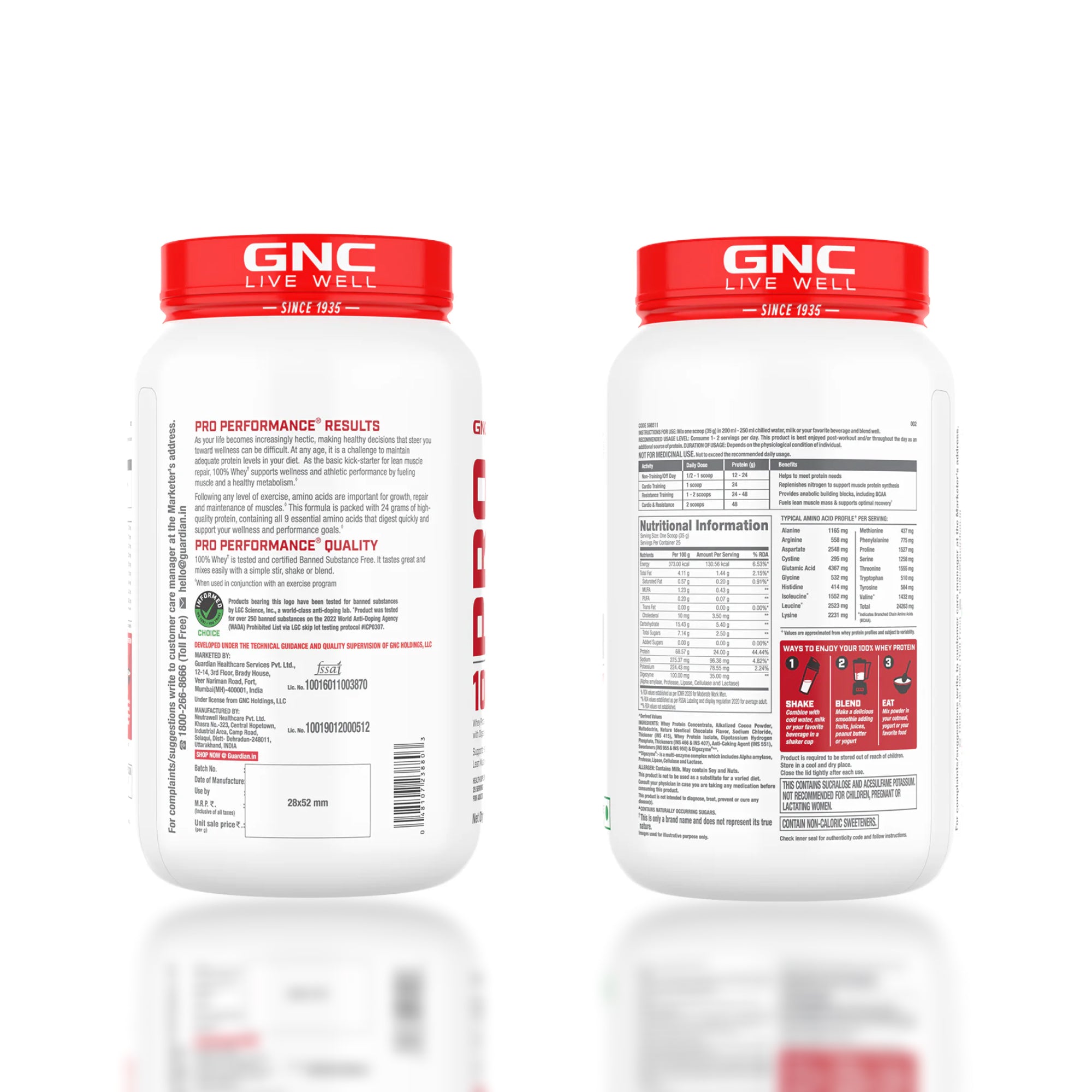 GNC Pro Performance 100% Whey Cookie & Cream + Creatine Monohydrate Combo - Builds Lean Muscles | Promotes Faster Recovery | Boosts Athletic Performance | Hydrates Muscle Cells | 2lbs / 100gm Combo