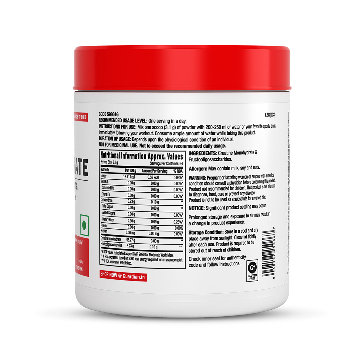 GNC Creatine Monohydrate With Steel Shaker (750ml)| 250gm | Unflavoured | Boosts Athletic Performance | Fuels Skeletal Muscles | Supports Intense Workout | Promotes Cellular Hydration |Formulated In USA