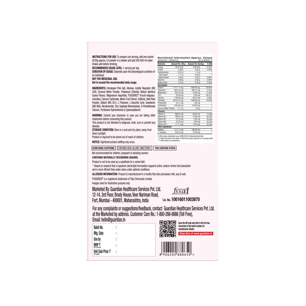 GNC HYDRA RUSH PINK GUAVA SALT I 9g x 15 sachet