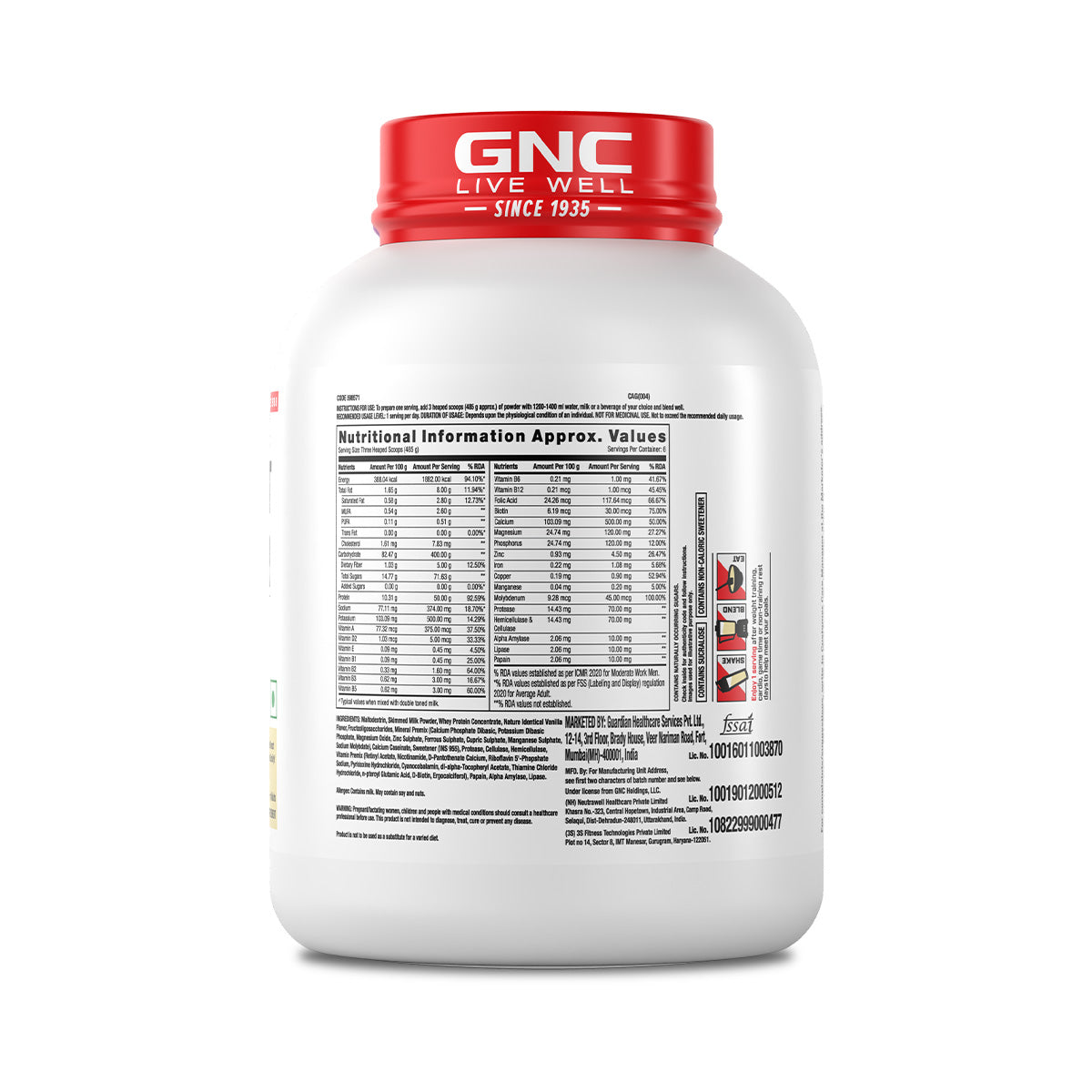 GNC Pro Performance Weight Gainer & Steel shaker Combo | 3 Kg | Vanilla Ice cream