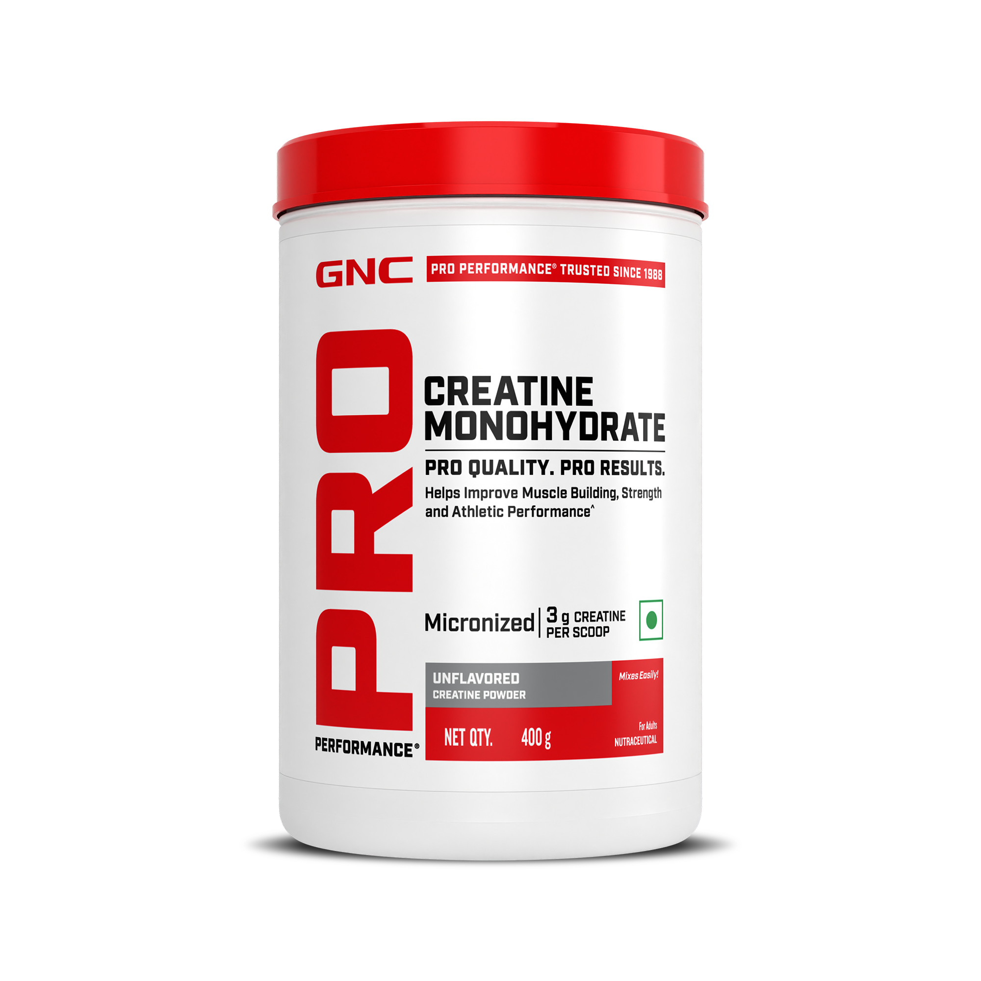GNC Creatine Monohydrate With Steel Shaker (750ml)| 400gm | Unflavoured | Boosts Athletic Performance | Fuels Skeletal Muscles | Supports Intense Workout | Promotes Cellular Hydration |Formulated In USA