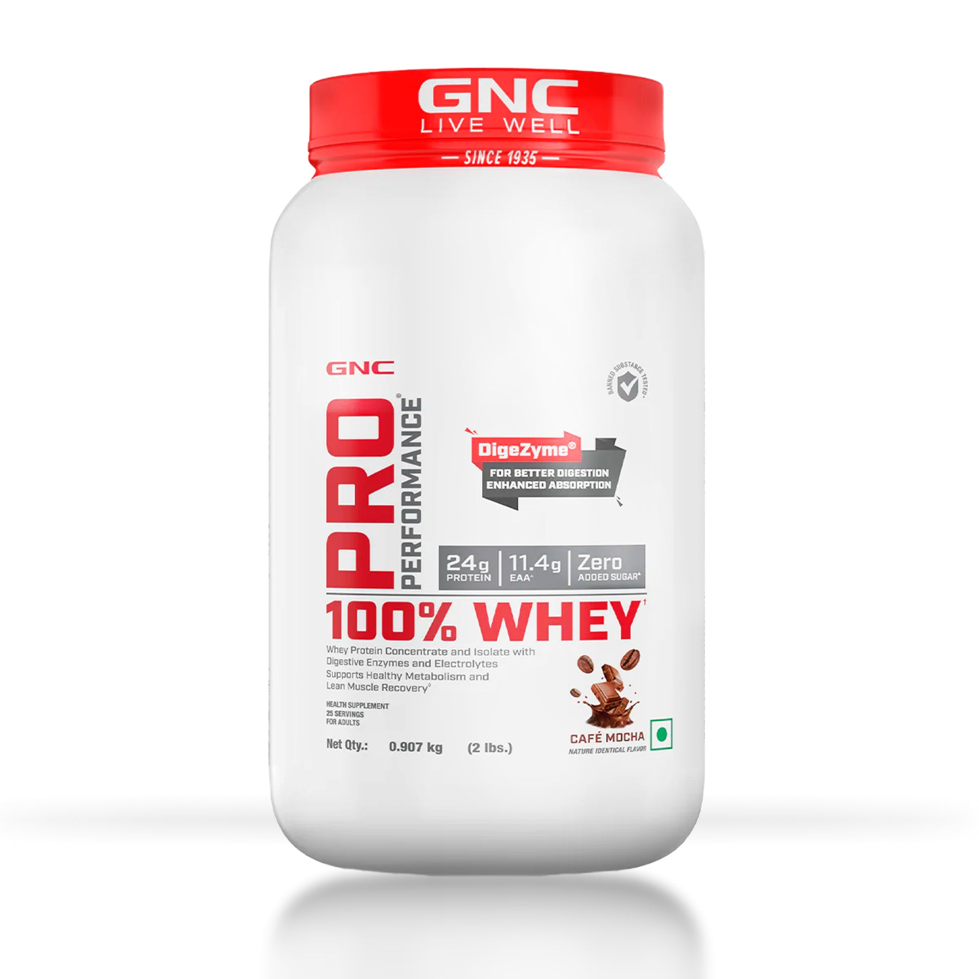 GNC Pro Performance 100% Whey Café Mocha + Creatine Monohydrate Combo - Builds Lean Muscles | Promotes Faster Recovery | Boosts Athletic Performance | Hydrates Muscle Cells | 2lbs / 100gm Combo