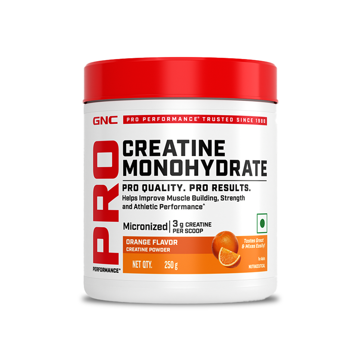 GNC Creatine Monohydrate With Steel Shaker (750ml)| 250gm | Orange | Boosts Athletic Performance | Fuels Skeletal Muscles | Supports Intense Workout | Promotes Cellular Hydration |Formulated In USA