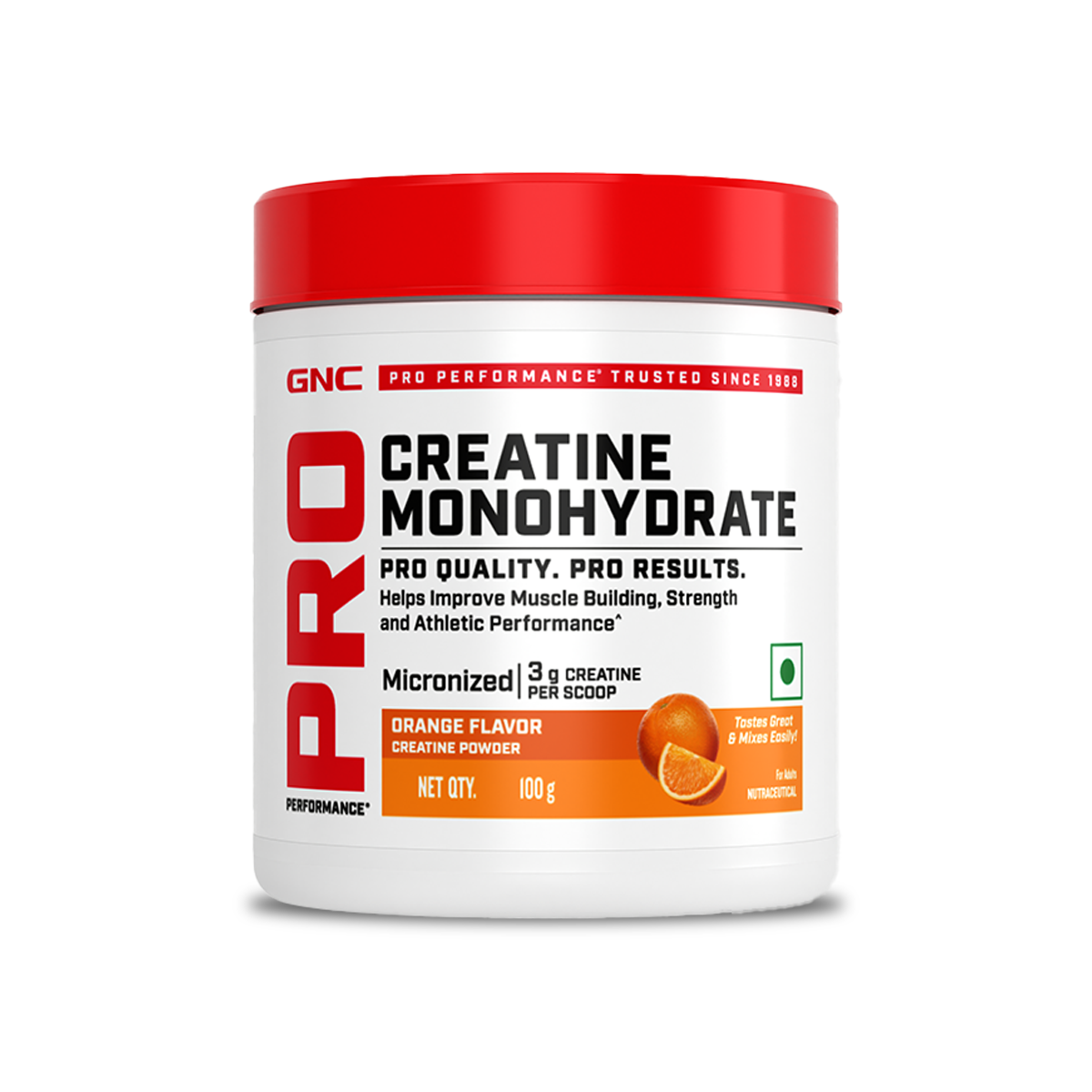 GNC Creatine Monohydrate With Steel Shaker (750ml)| 100gm | Orange | Boosts Athletic Performance | Fuels Skeletal Muscles | Supports Intense Workout | Promotes Cellular Hydration |Formulated In USA