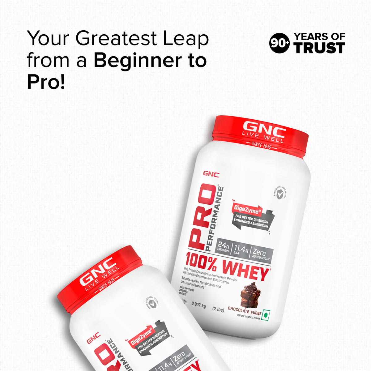 GNC Pro Performance 100% Whey Protein Powder & Steel Shaker (Chocolate Fudge, 2 lbs with Shaker)