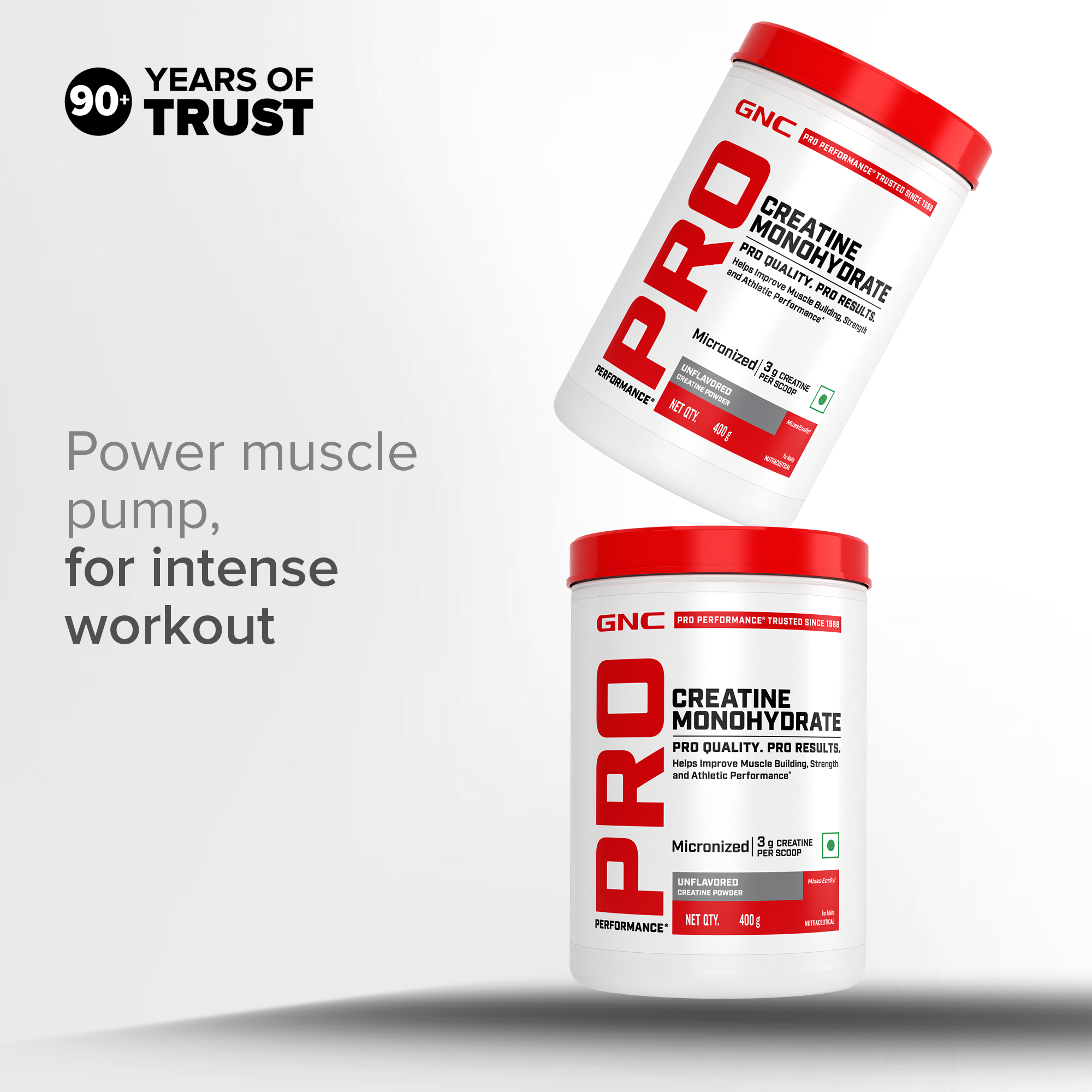 GNC Creatine Monohydrate With Steel Shaker (750ml)| 400gm | Unflavoured | Boosts Athletic Performance | Fuels Skeletal Muscles | Supports Intense Workout | Promotes Cellular Hydration |Formulated In USA