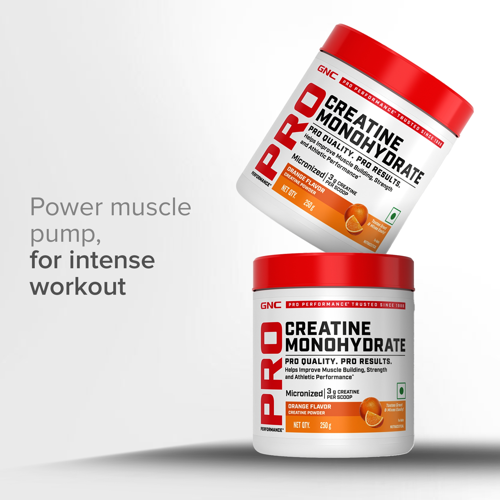 GNC Creatine Monohydrate With Steel Shaker (750ml)| 250gm | Orange | Boosts Athletic Performance | Fuels Skeletal Muscles | Supports Intense Workout | Promotes Cellular Hydration |Formulated In USA