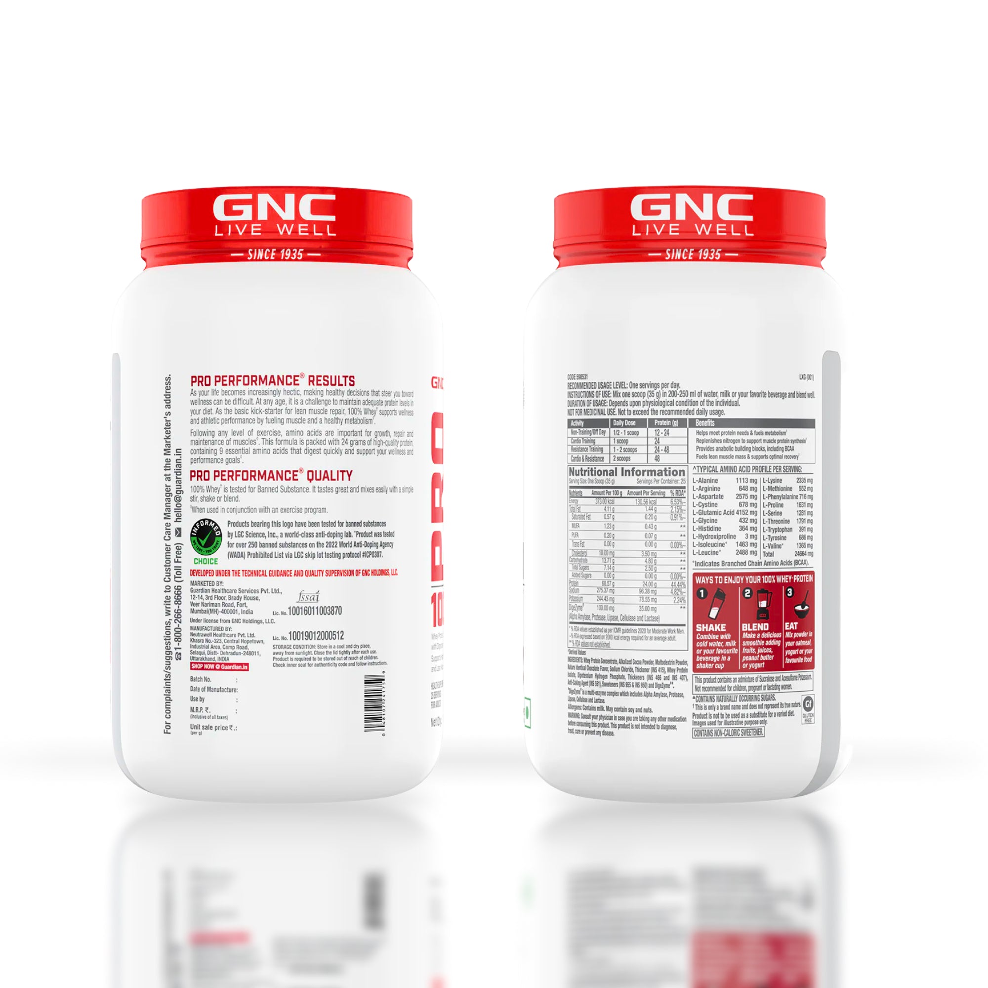 GNC Pro Performance 100% Whey Chocolate Supreme + Creatine Monohydrate Combo - Builds Lean Muscles | Promotes Faster Recovery | Boosts Athletic Performance | Hydrates Muscle Cells | 2lbs / 100gm Combo
