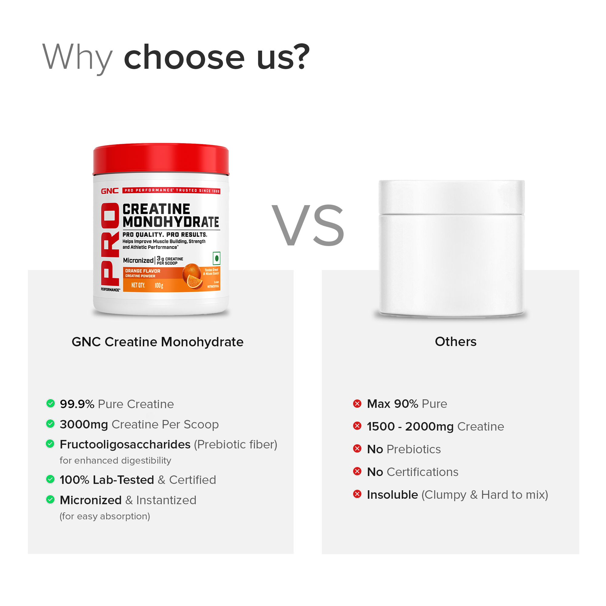 GNC Creatine Monohydrate With Steel Shaker (750ml)| 100gm | Orange | Boosts Athletic Performance | Fuels Skeletal Muscles | Supports Intense Workout | Promotes Cellular Hydration |Formulated In USA