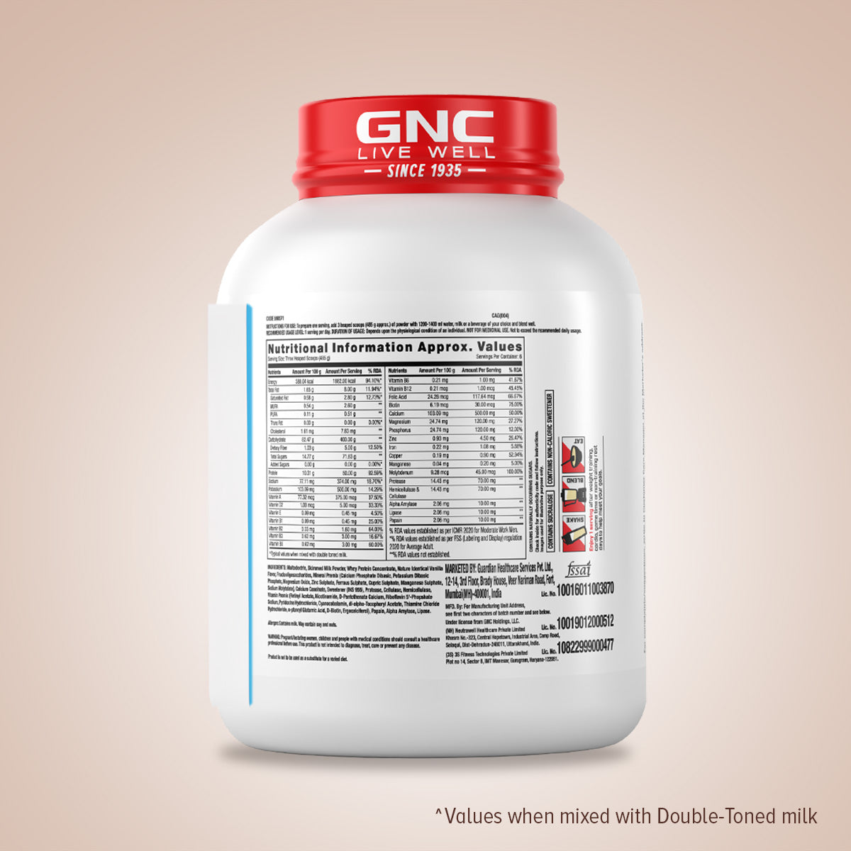 GNC Pro Performance Weight Gainer & Steel shaker Combo | 3 Kg | Vanilla Ice cream