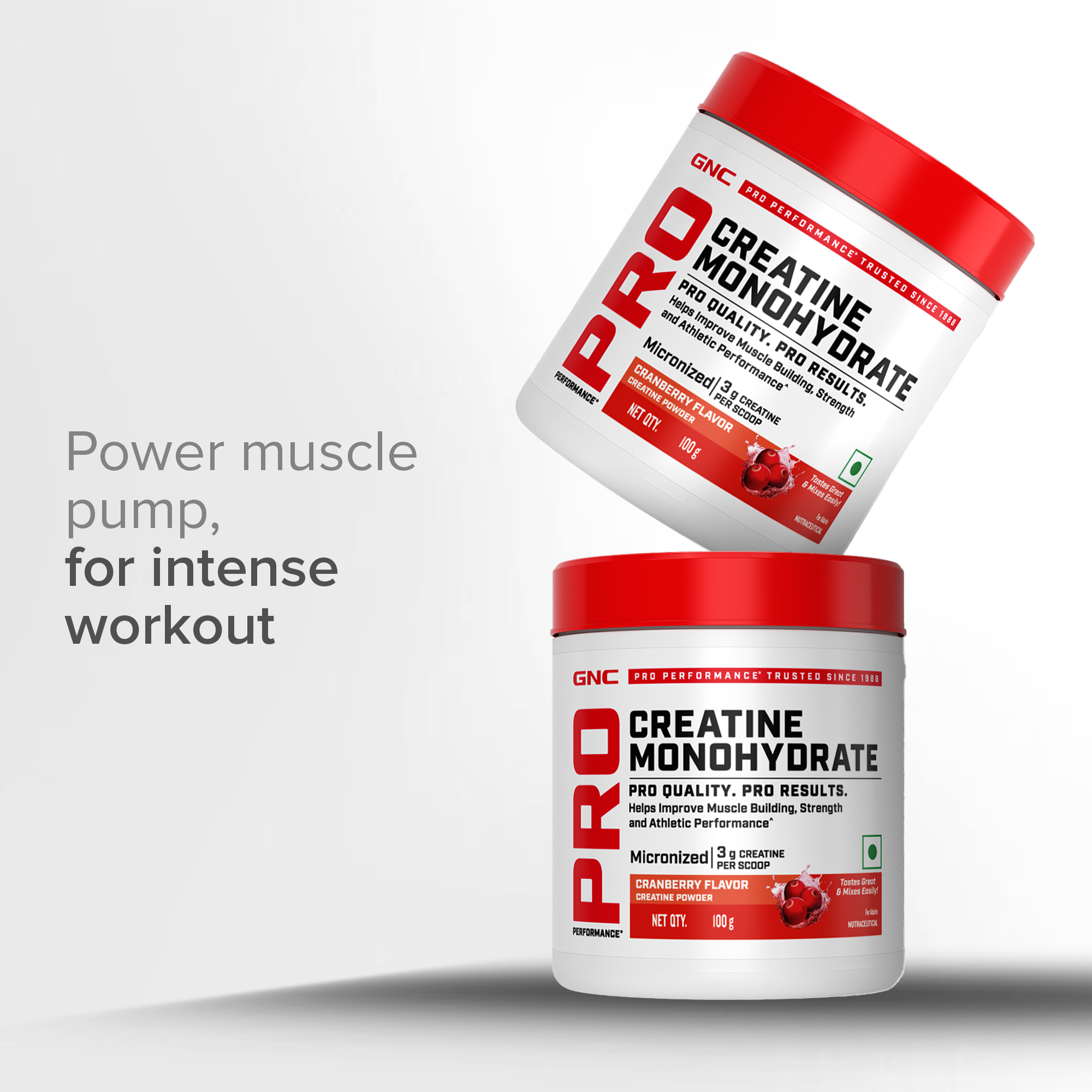 GNC Creatine Monohydrate With Steel Shaker (750ml)| 100gm | Cranberry| Boosts Athletic Performance | Fuels Skeletal Muscles | Supports Intense Workout | Promotes Cellular Hydration |Formulated In USA