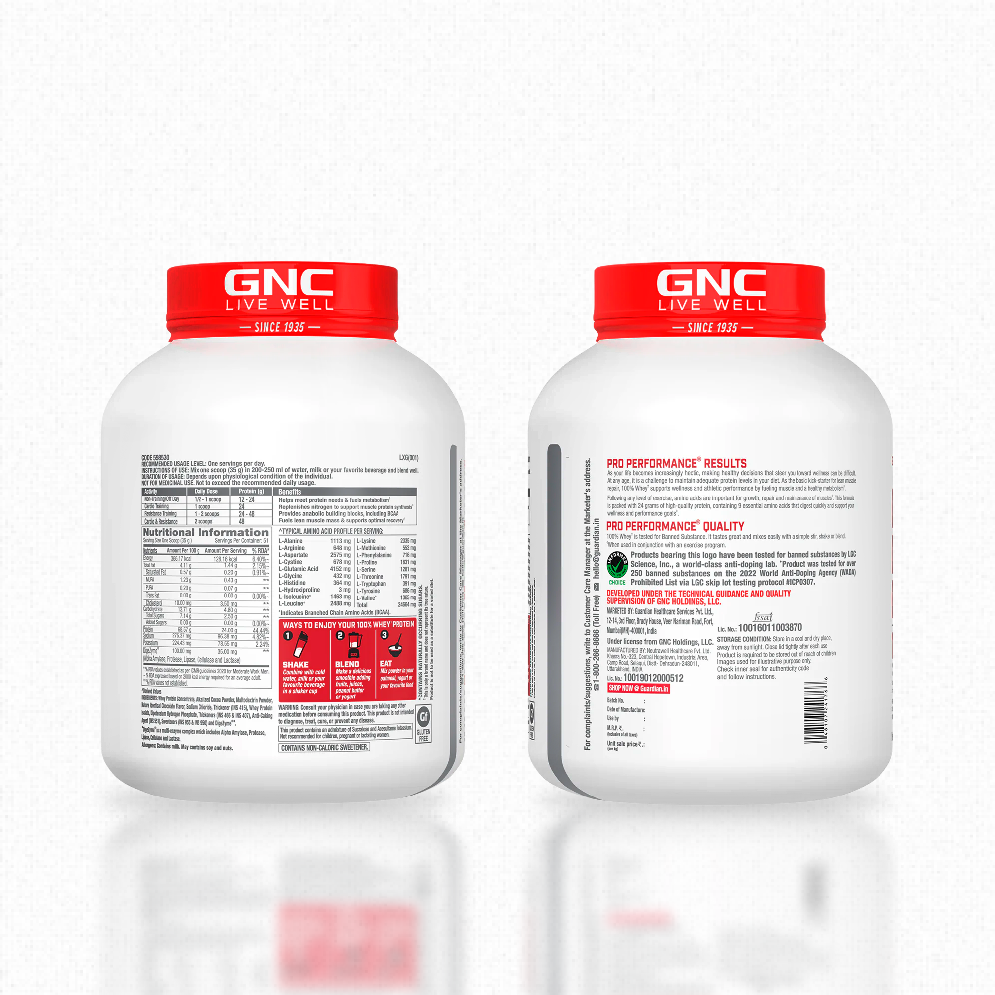 GNC Pro Performance 100% Whey Chocolate Supreme + Creatine Monohydrate Combo - Builds Lean Muscles | Promotes Faster Recovery | Boosts Athletic Performance | Hydrates Muscle Cells | 4lbs / 250gm Combo