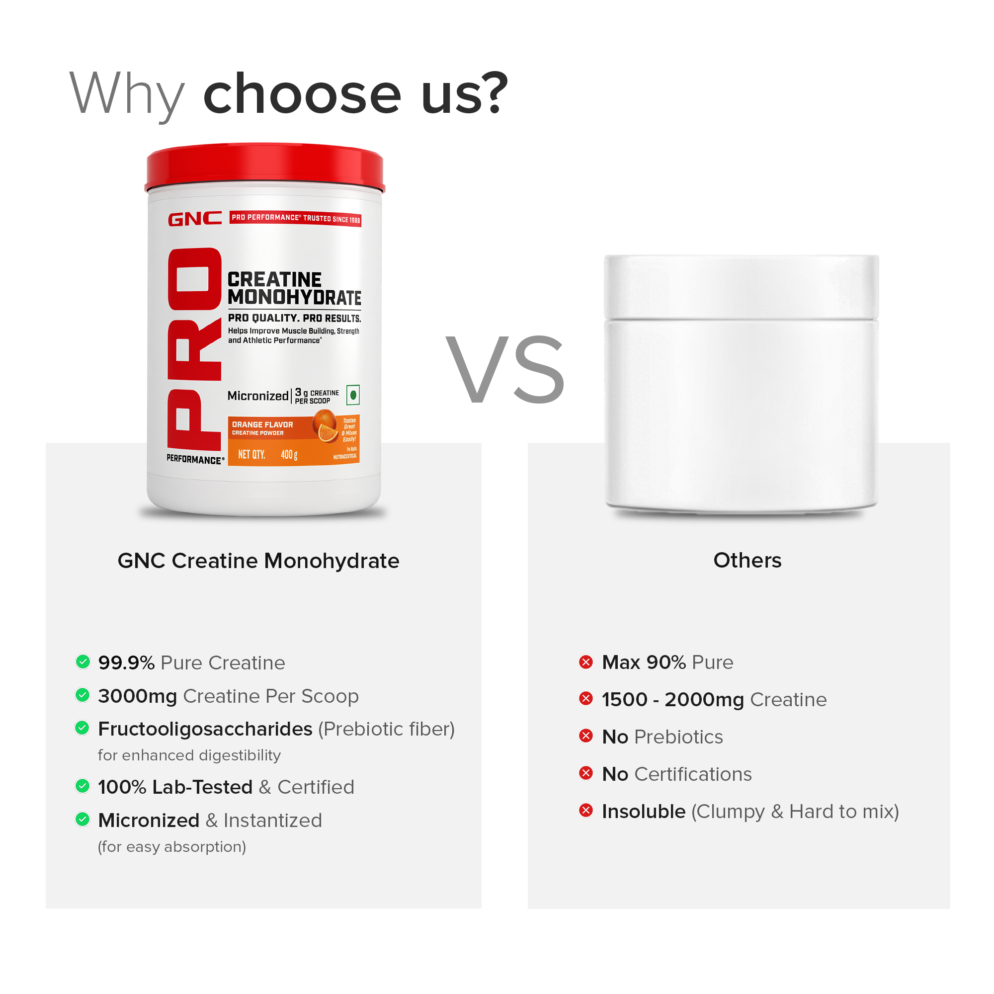 GNC Creatine Monohydrate With Steel Shaker (750ml)| 400gm | Orange | Boosts Athletic Performance | Fuels Skeletal Muscles | Supports Intense Workout | Promotes Cellular Hydration |Formulated In USA