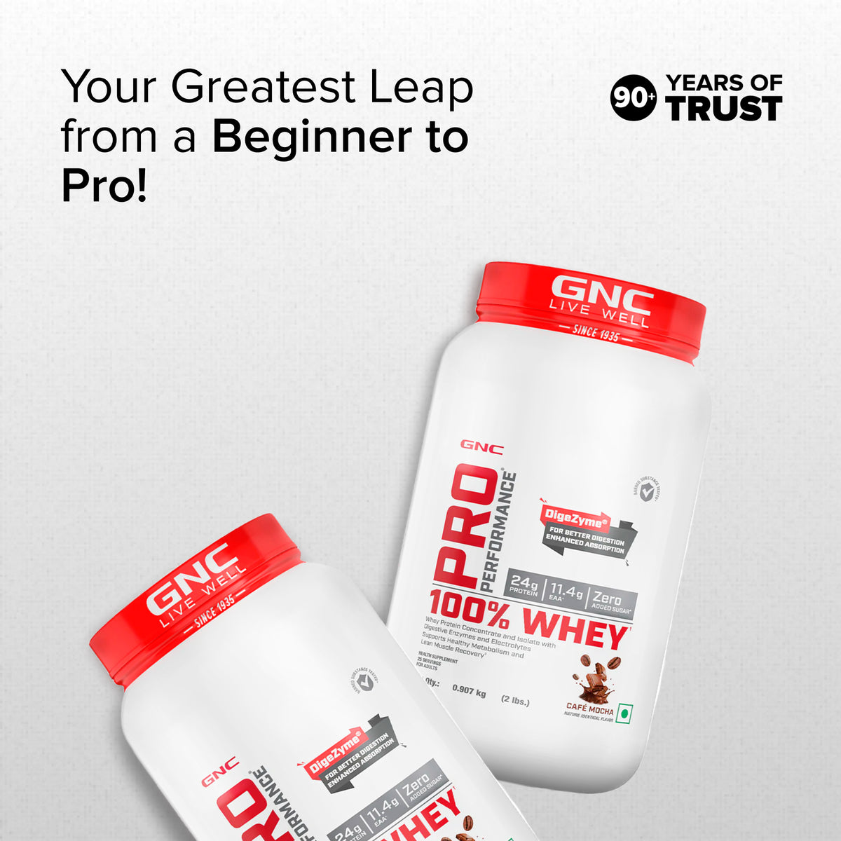 GNC Pro Performance 100% Whey Protein Powder & Steel Shaker (Café Mocha, 2 lbs with Steel Shaker)
