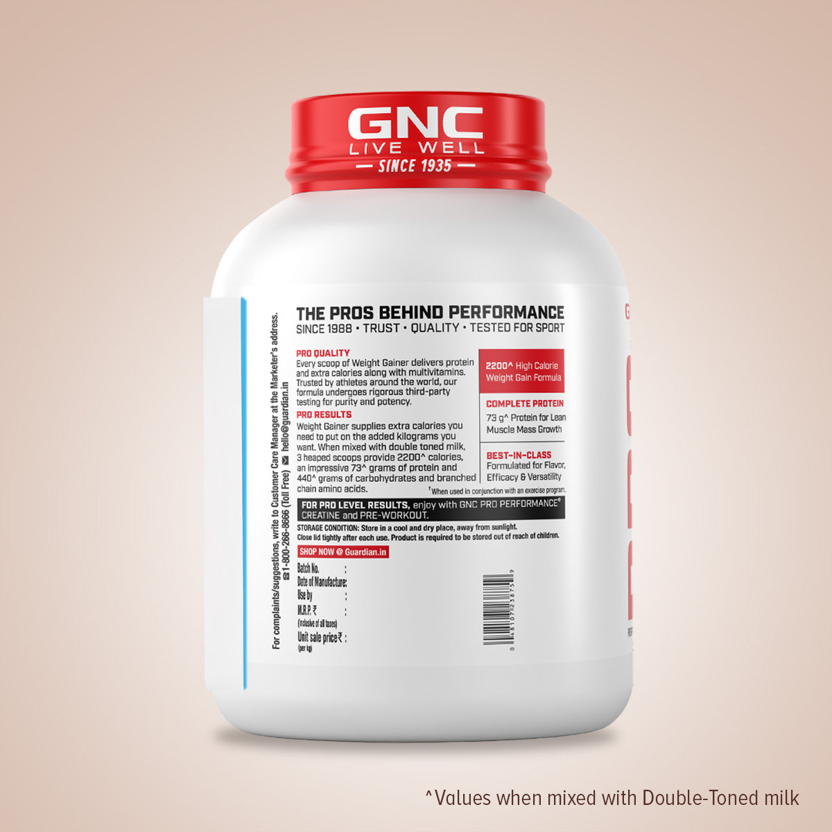 GNC Pro Performance Weight Gainer & Steel shaker Combo | 3 Kg | Double Chocolate