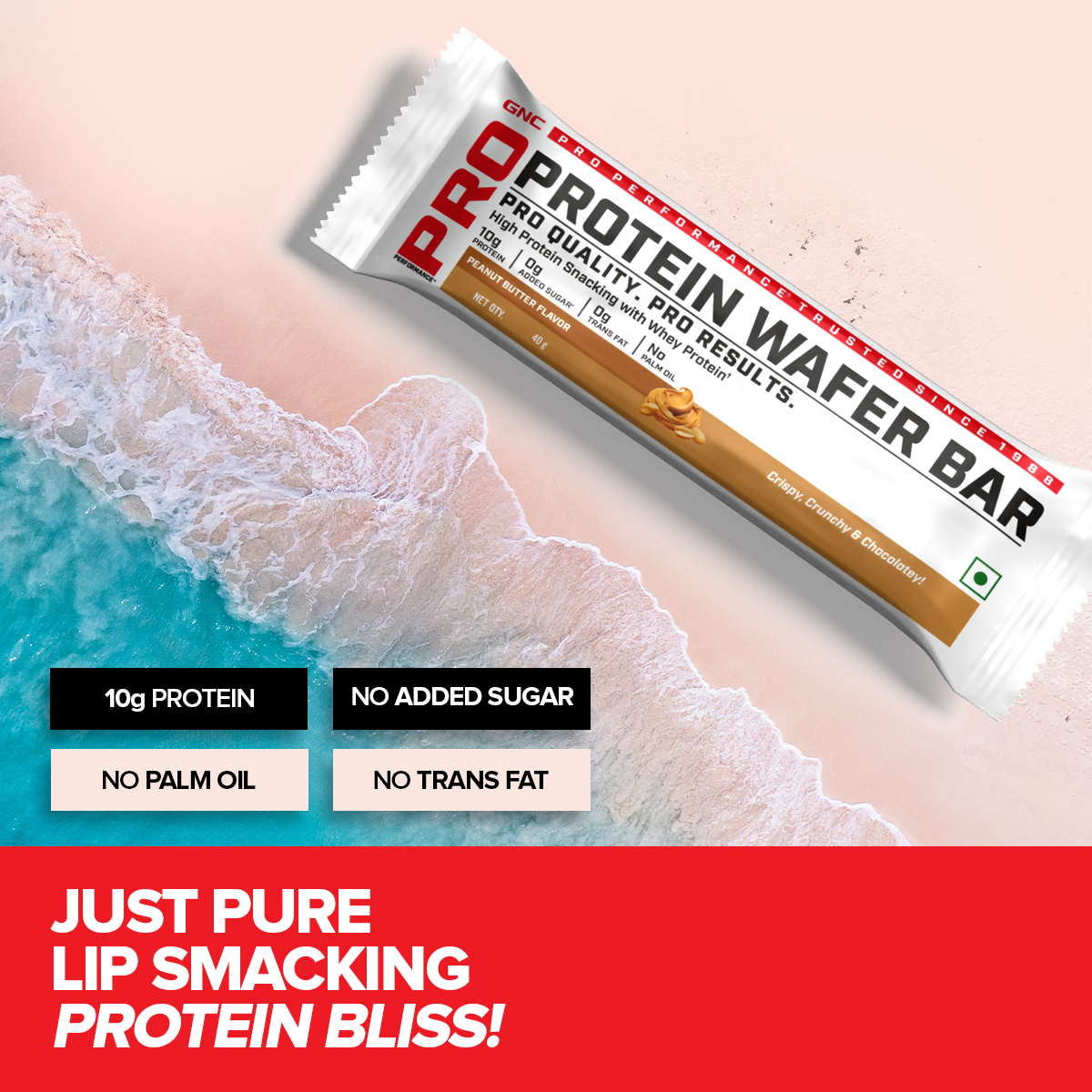GNC PP Protein Wafer- pack of 10 | Chocolate