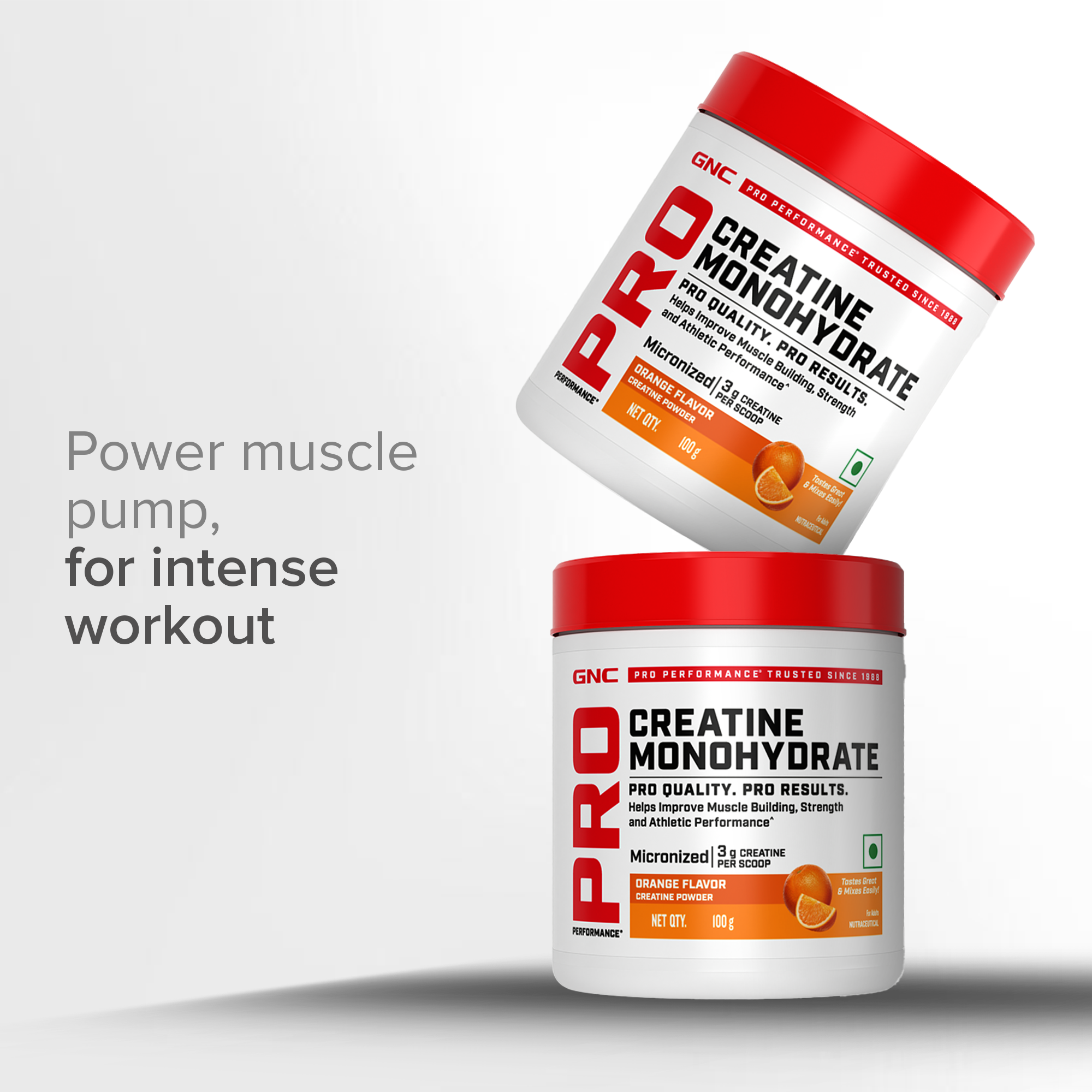 GNC Creatine Monohydrate With Steel Shaker (750ml)| 100gm | Orange | Boosts Athletic Performance | Fuels Skeletal Muscles | Supports Intense Workout | Promotes Cellular Hydration |Formulated In USA