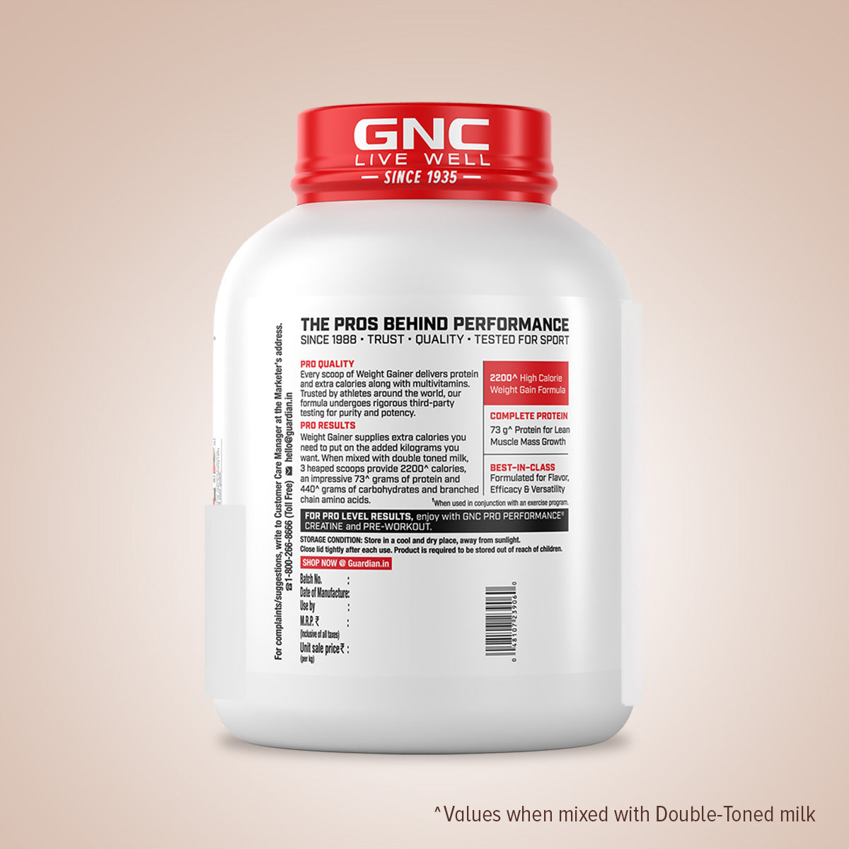 GNC Pro Performance Weight Gainer & Steel shaker Combo | 3 Kg | Vanilla Ice cream