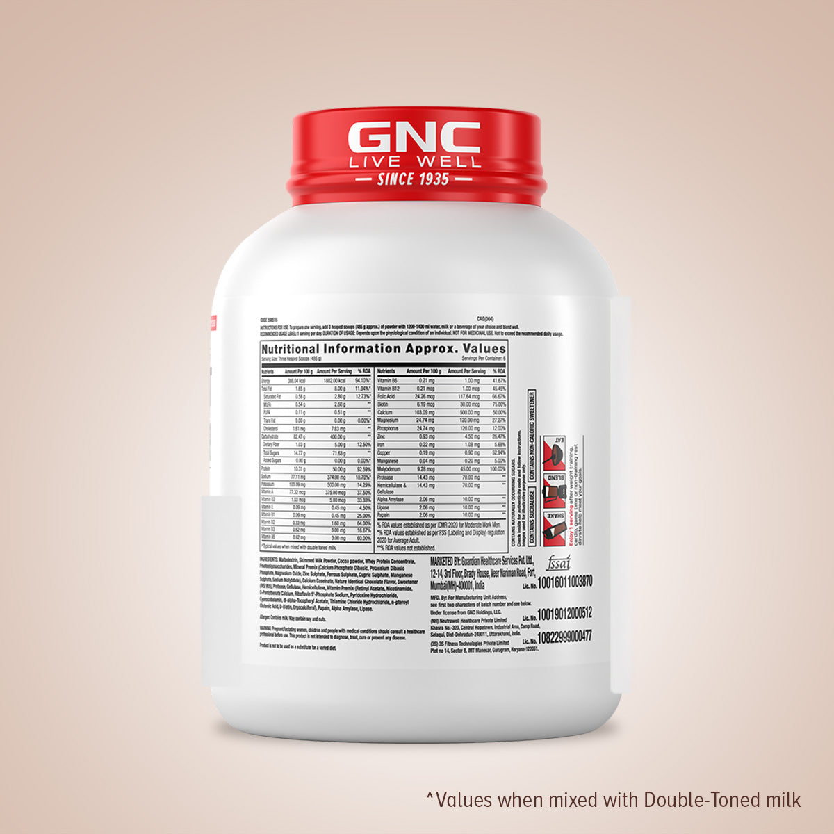 GNC Pro Performance Weight Gainer & Steel shaker Combo | 3 Kg | Double Chocolate