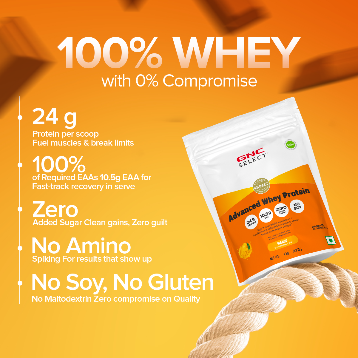 GNC SELECT ADVANCED WHEY MANGO 1KG