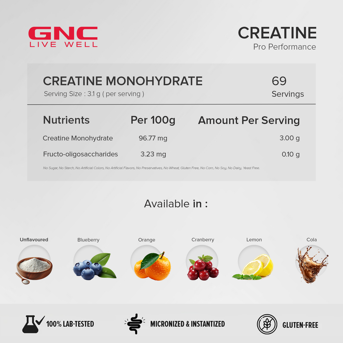 Creatine Monohydrate Lemon 400g