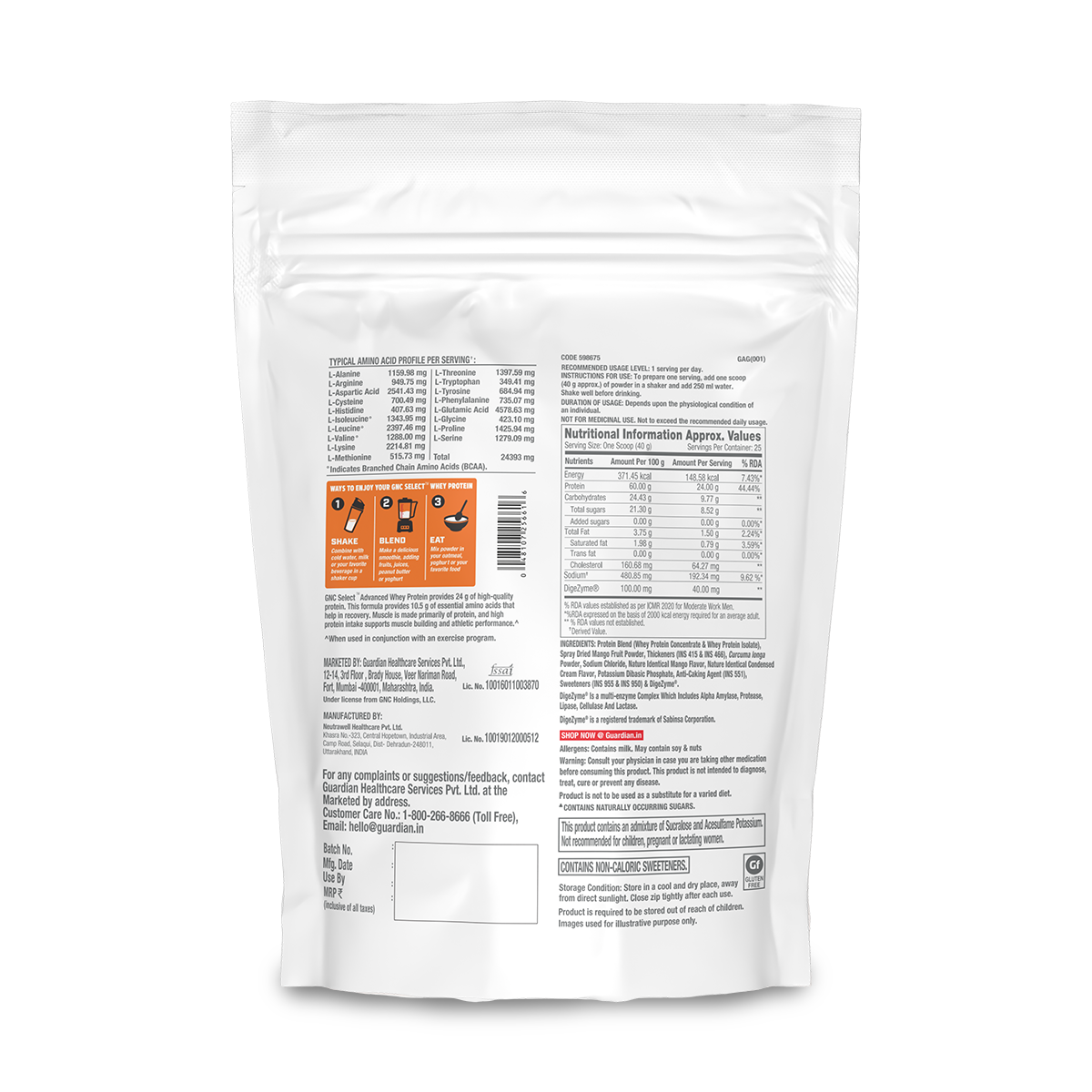 GNC SELECT ADVANCED WHEY Chocolate 1KG