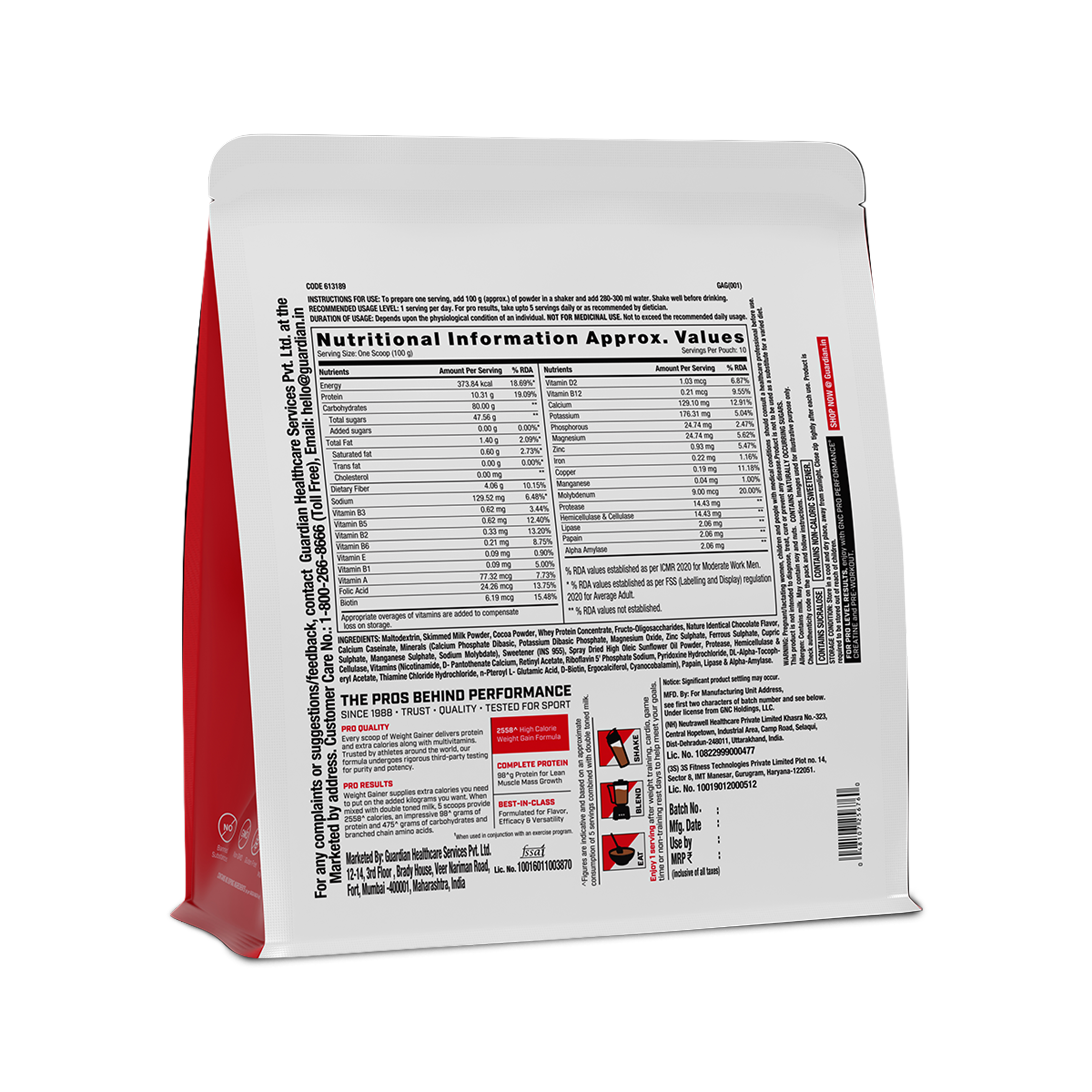 GNC PP WEIGHT GAINER Chocolate 1KG