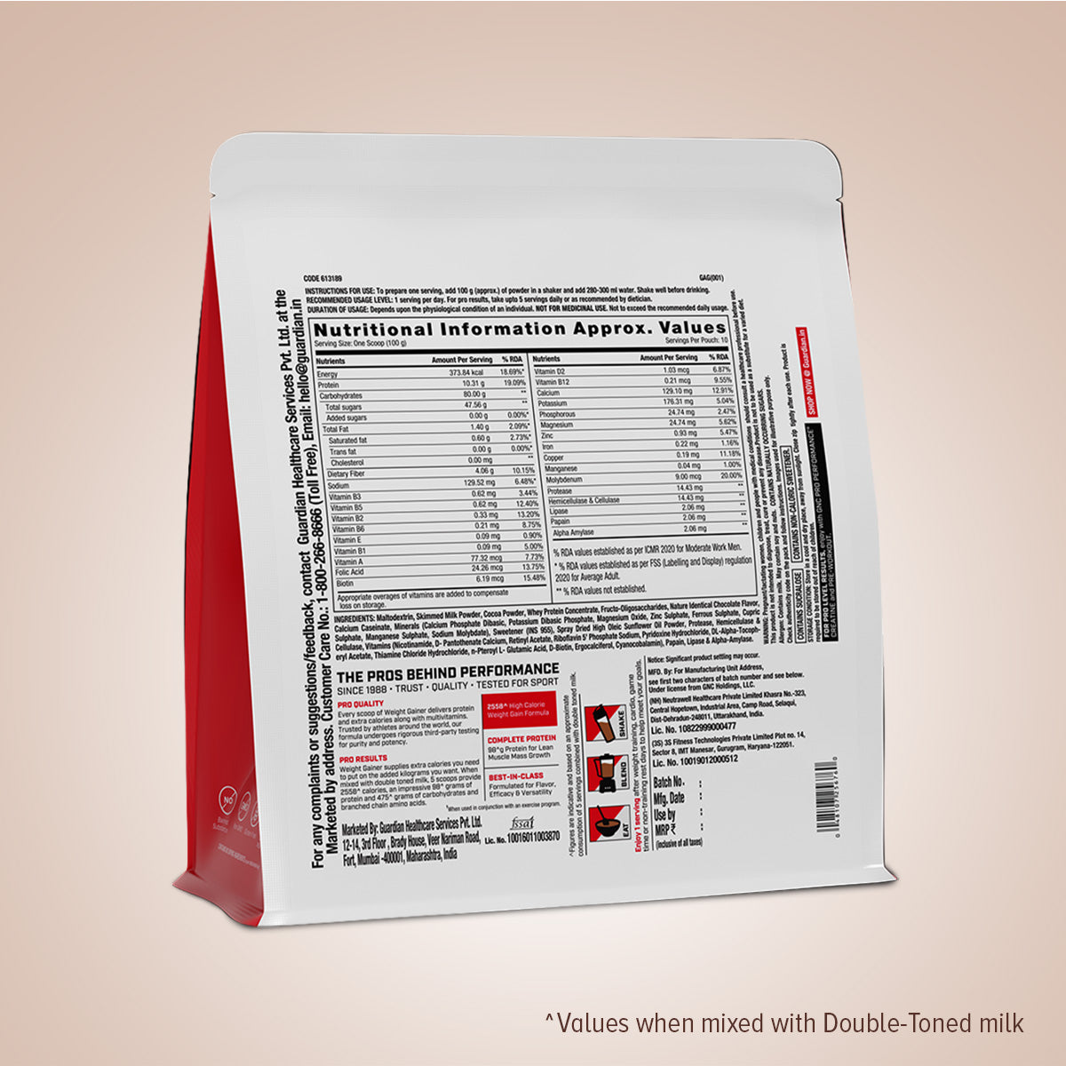 GNC PP WEIGHT GAINER Chocolate 1KG