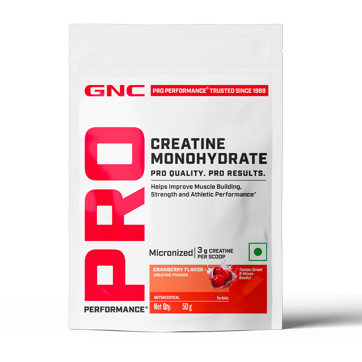 GNC Pro Performance Creatine Monohydrate - Pack of 3 (Orange, Blueberry & Creanberry)