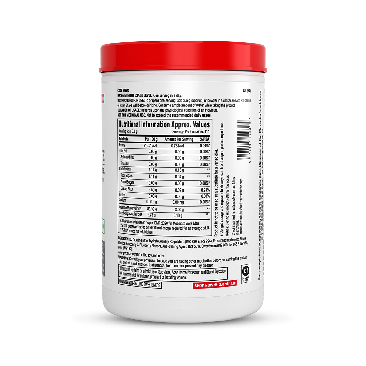 GNC Pro Performance Creatine Monohydrate | 400 gm | Boosts Athletic Performance | Micronized & Instantized | Fuels Muscles | Provides Energy Support for Heavy Workout | Blueberry
