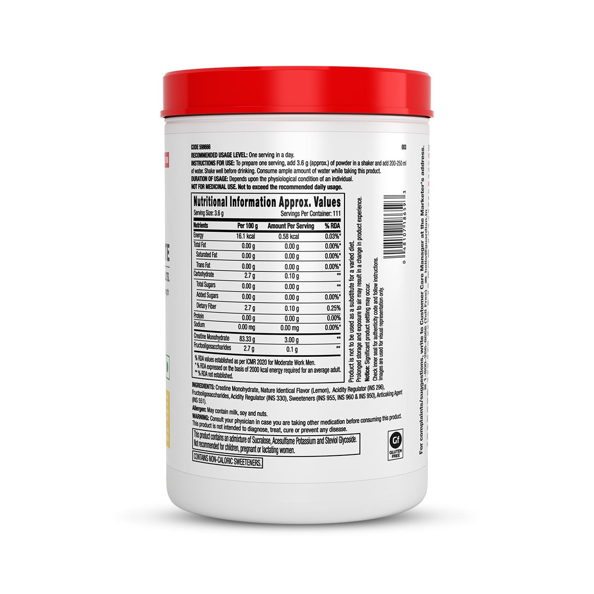 Creatine Monohydrate Lemon 400g