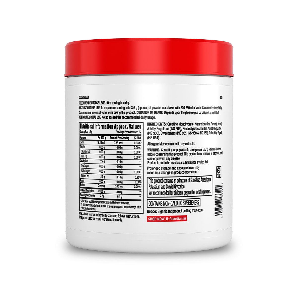 Creatine Monohydrate Lemon 100g