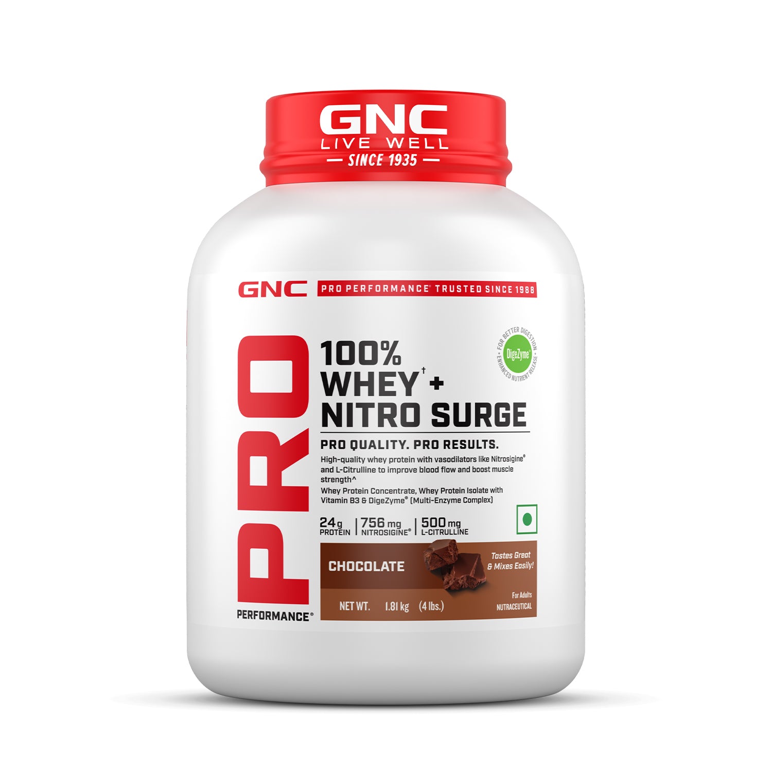 PP 100% WHEY NITRO SURGE CHOCOLATE 4LB POWDER 1.81KG