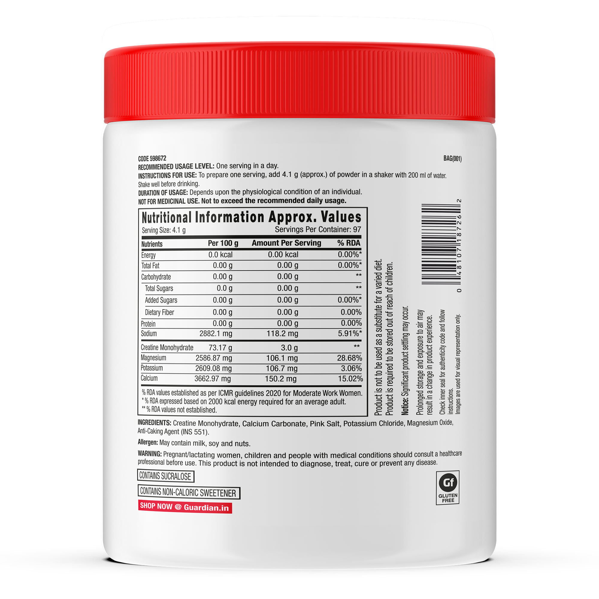 Creatine + Electrolytes (Unflavoured) 400 g