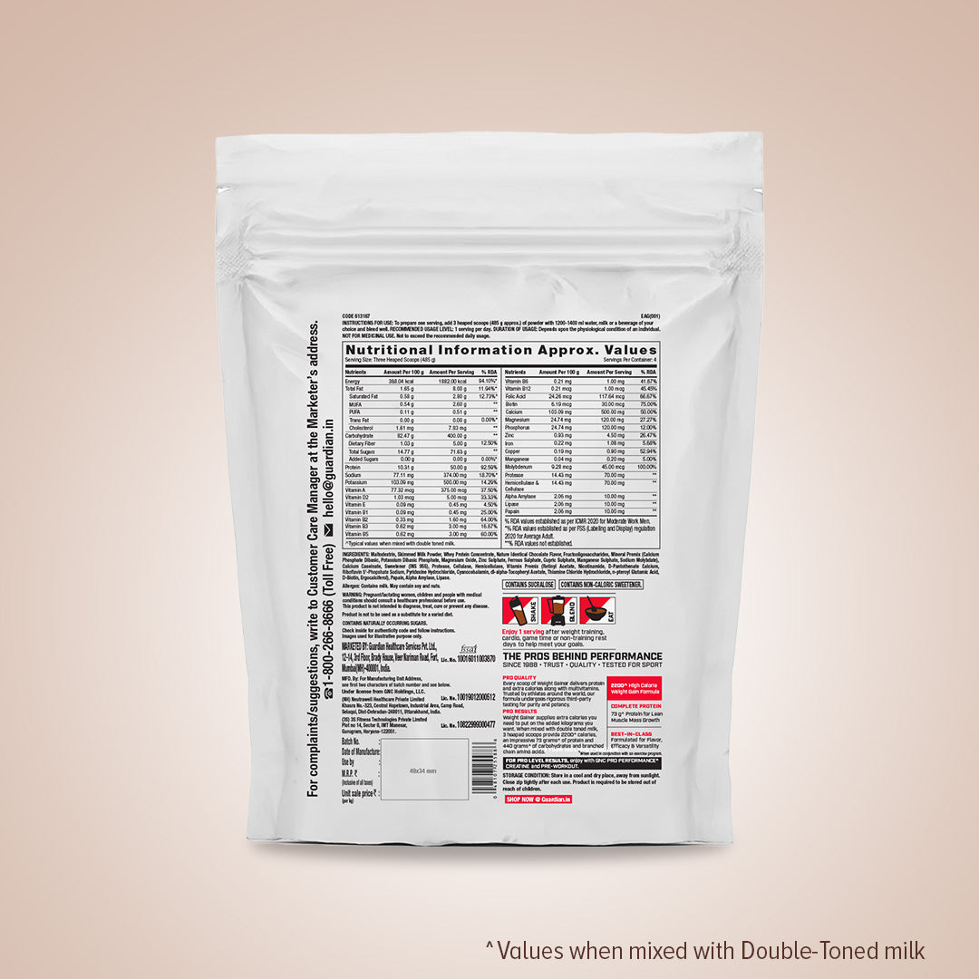 GNC Pro Performance Weight Gainer  | 2 Kg I Double Chocolate