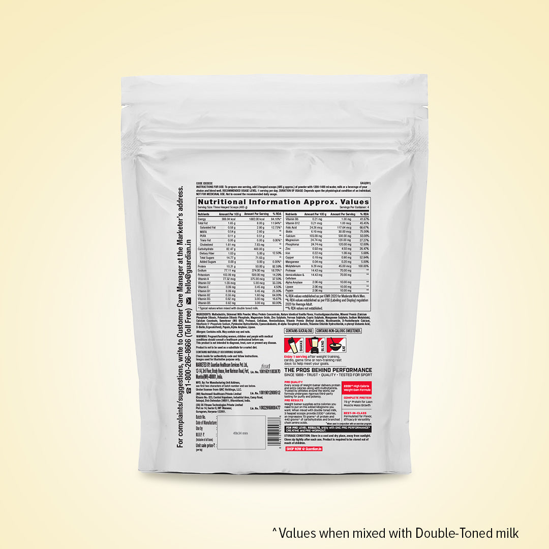 GNC PP WEIGHT GAINER VANILLA 2KG